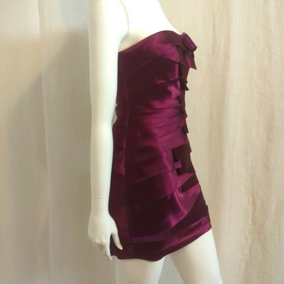 Bebe Dress Purple Strapless Size S - Picture 3 of 6